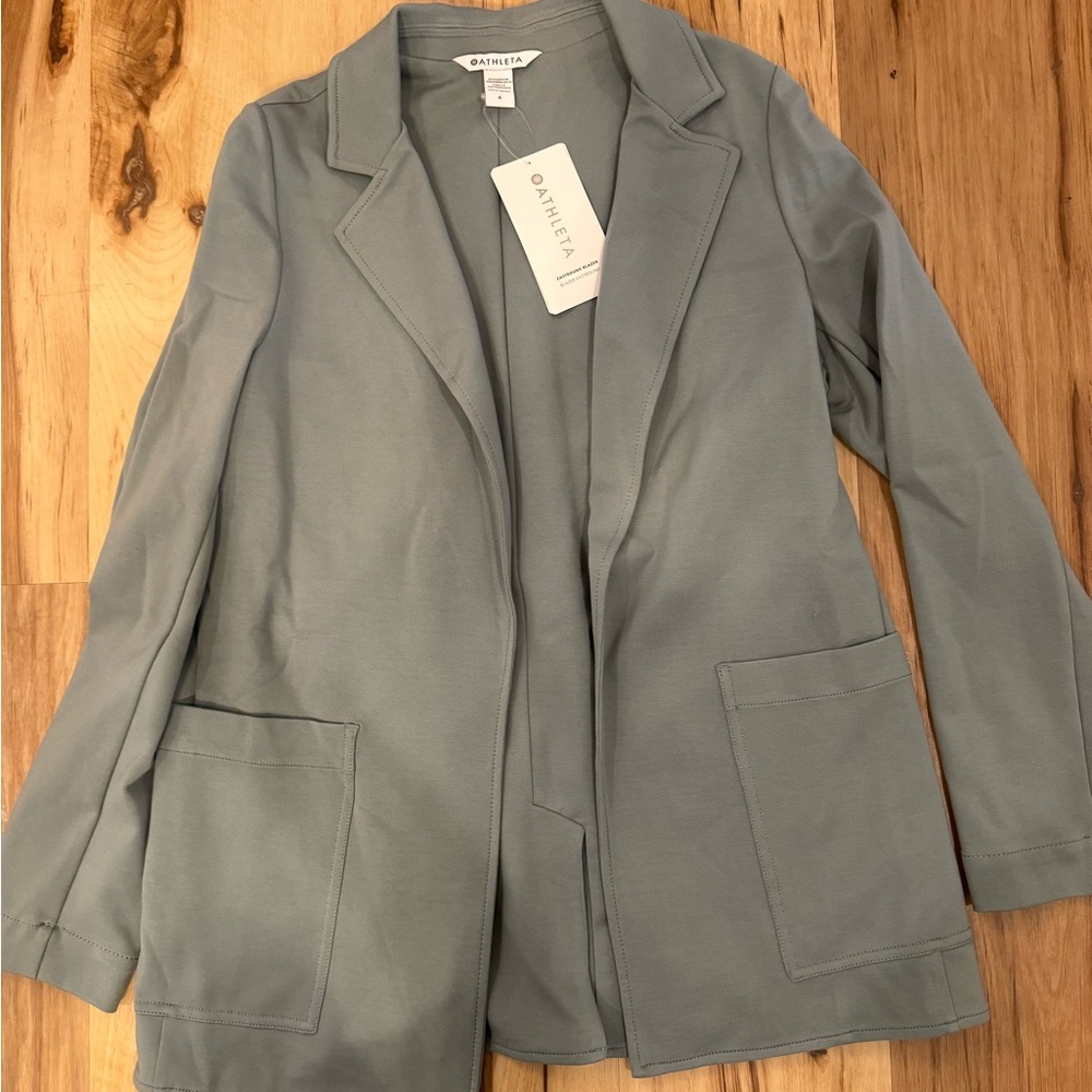 NWT Athleta Eastbound Blazer Minimalist Gray Size 6
